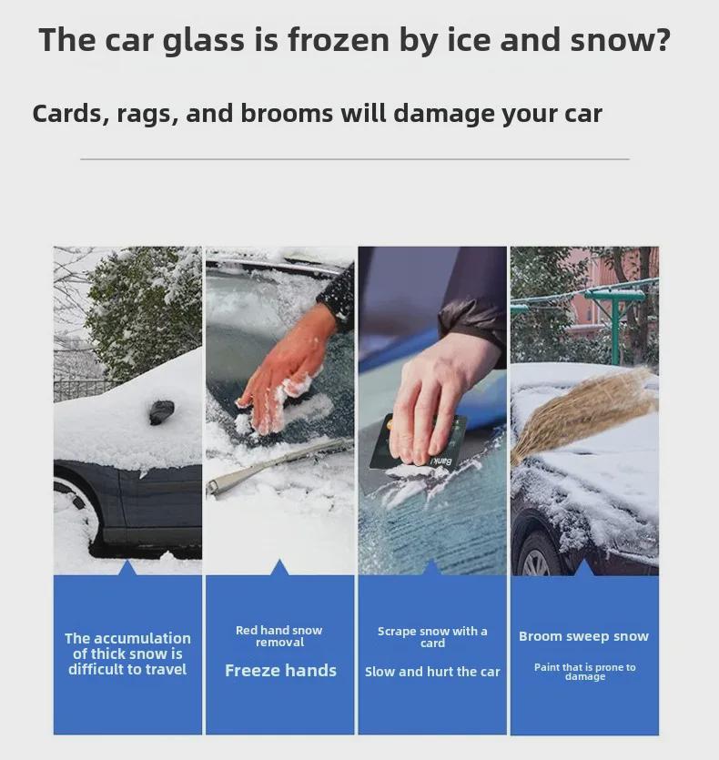 3-in-1 Multifunctional Car Snow Shovel: De-icer, Snow Sweeping, and Removal Tool