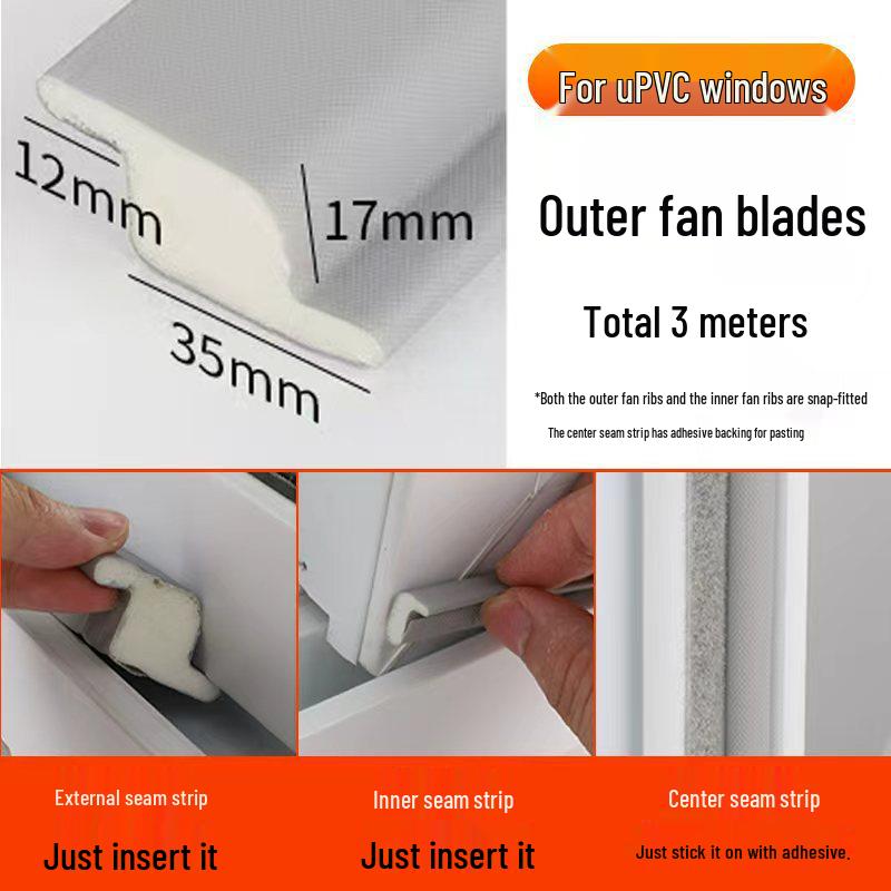 Dinggu Z-type Sliding Window & Door Seal Strip - Soundproof & Windproof for UPVC Windows
