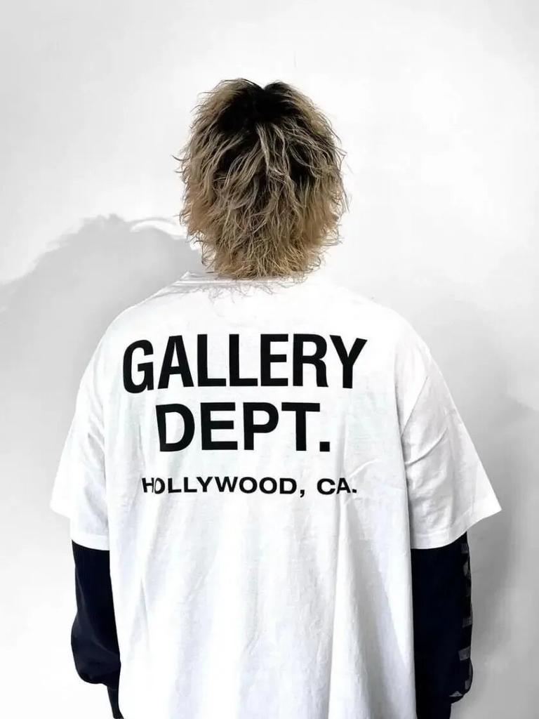 Modisches T-Shirt mit Buchstaben-Print, Vintage-Print von High Street Gallery Department, lässiges T-Shirt mit O-Ausschnitt, Sommer-Marken-Baumwolloberteil