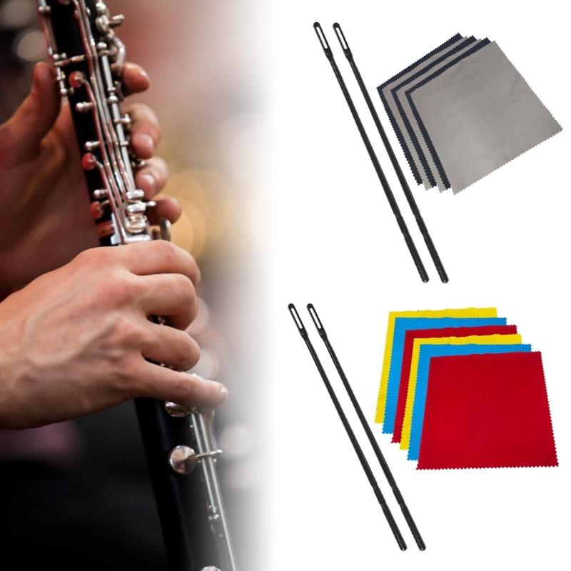 Flute Cleaning Kits Flute Cleaning Swabs Polishing Cloth Flute Cleaning Tools Musical Instruments Cleaning Accessories
