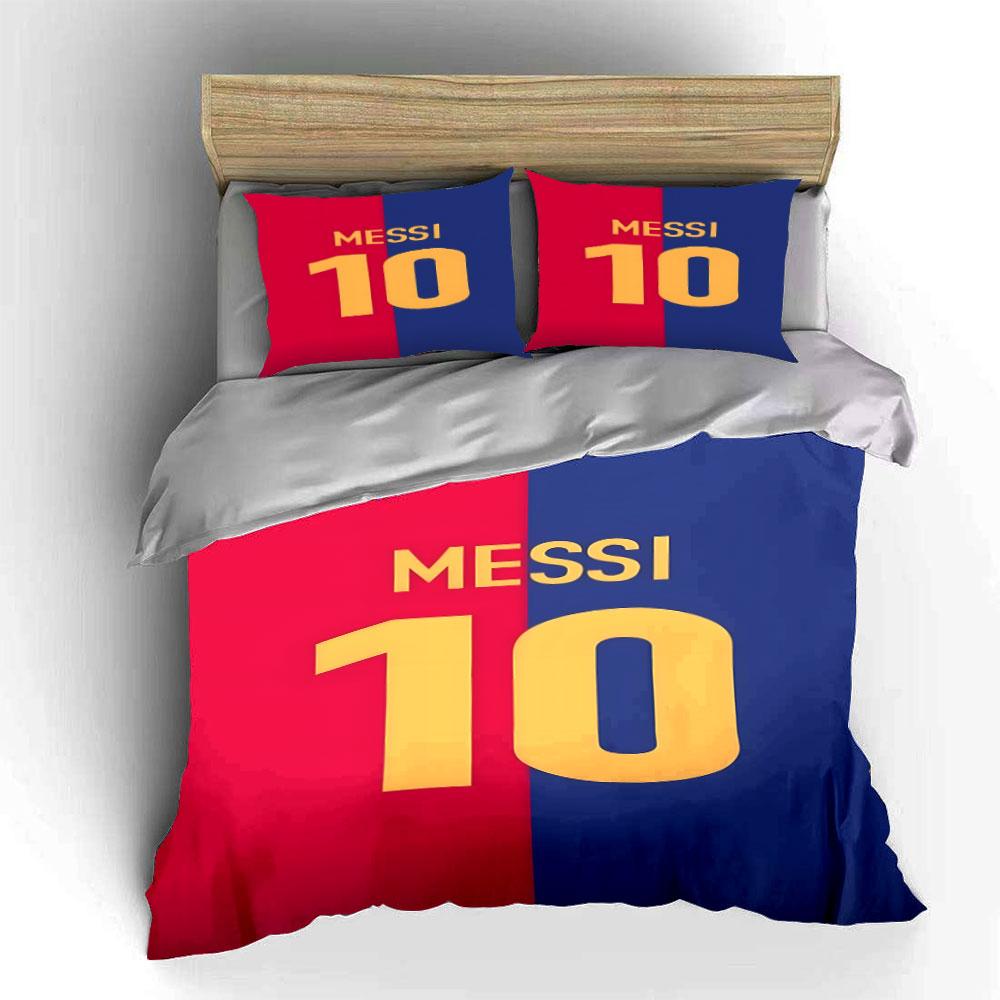 Red-blue split, "Messi 10". Bedding sets Duvet cover sets Duvet covers Pillowcases(1 * Duvet Cover 2 * Pillowcases, without duvet insert)