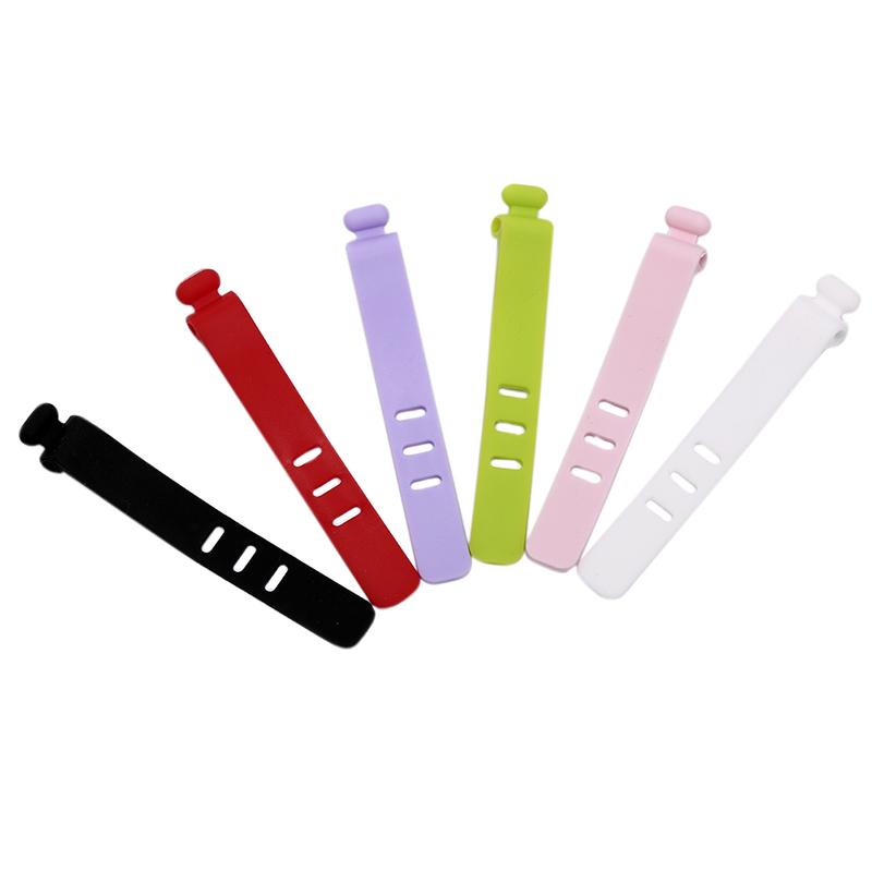 Silicone Data Cable Organizer Headphone Cord Finishing Buckle Wrap Tie Strap