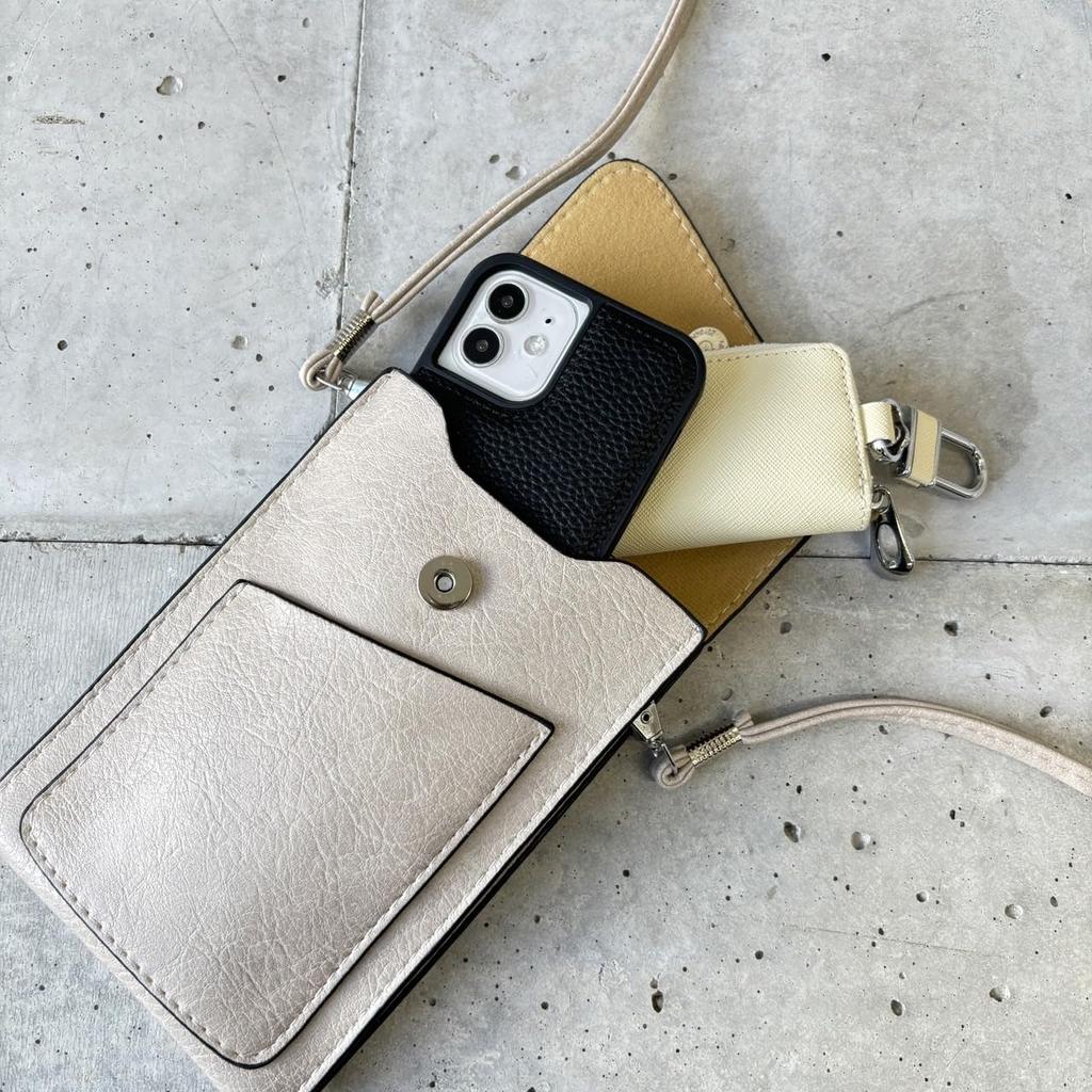 [mauve] Women's Flap Design Smartphone Shoulder Bag, Hands-Free, with Compartments, Adjustable Length, Lightweight, Casual, Small Mini Bag (MPink)