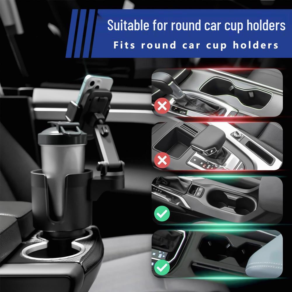 2-in-1 Multi-functional Car Cup Phone & Drink Holder Stand