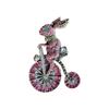 Mittelalterliche Rosa Niedliche Tierbrosche Kreative Diamantenbesetzte Hase Fahrradnadel Kleine Anzugaccessoires Korsage