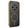 Phone Case For Xiaomi Redmi 14C 4G/14R 5G/A4 5G/Poco C75 4G Carbon Fiber Textured Electroplated TPU Back Cover