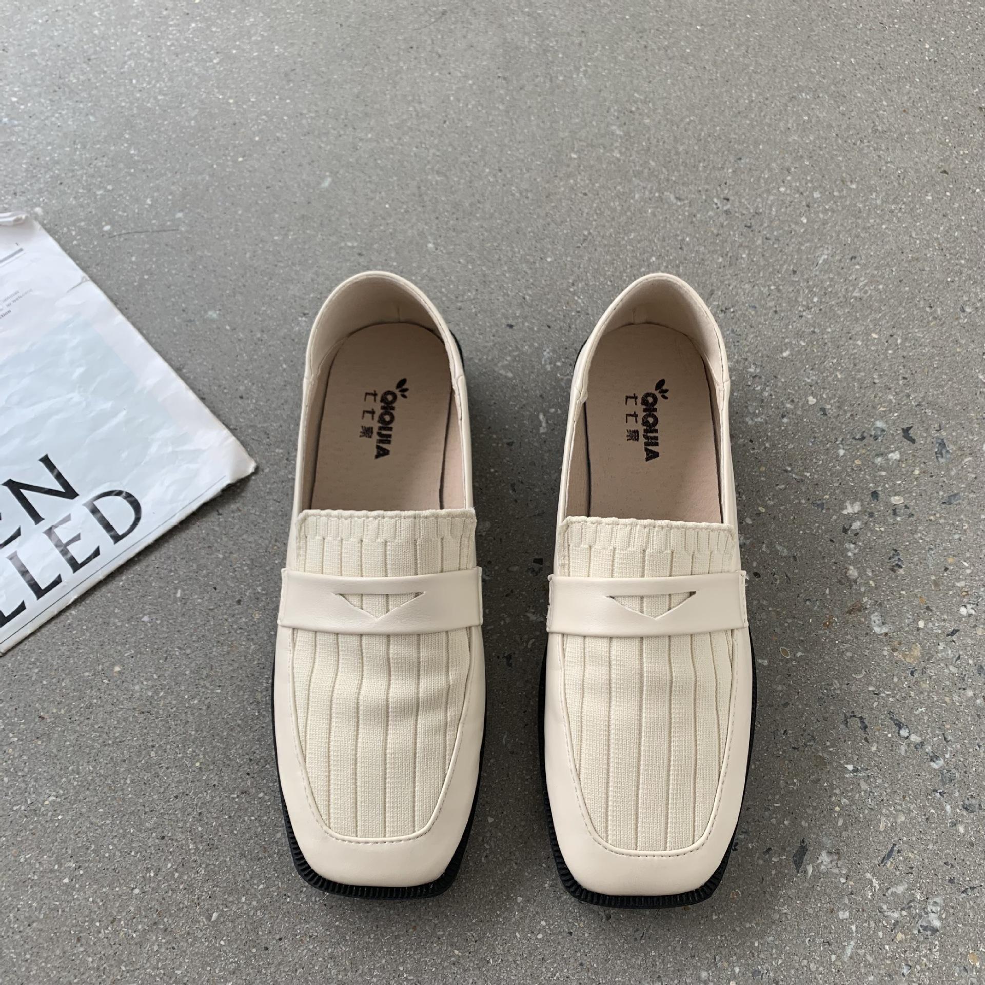 Модные лоскутные плетеные маленькие кожаные туфли женские вязаные кроссовки неглубокие — фото 8