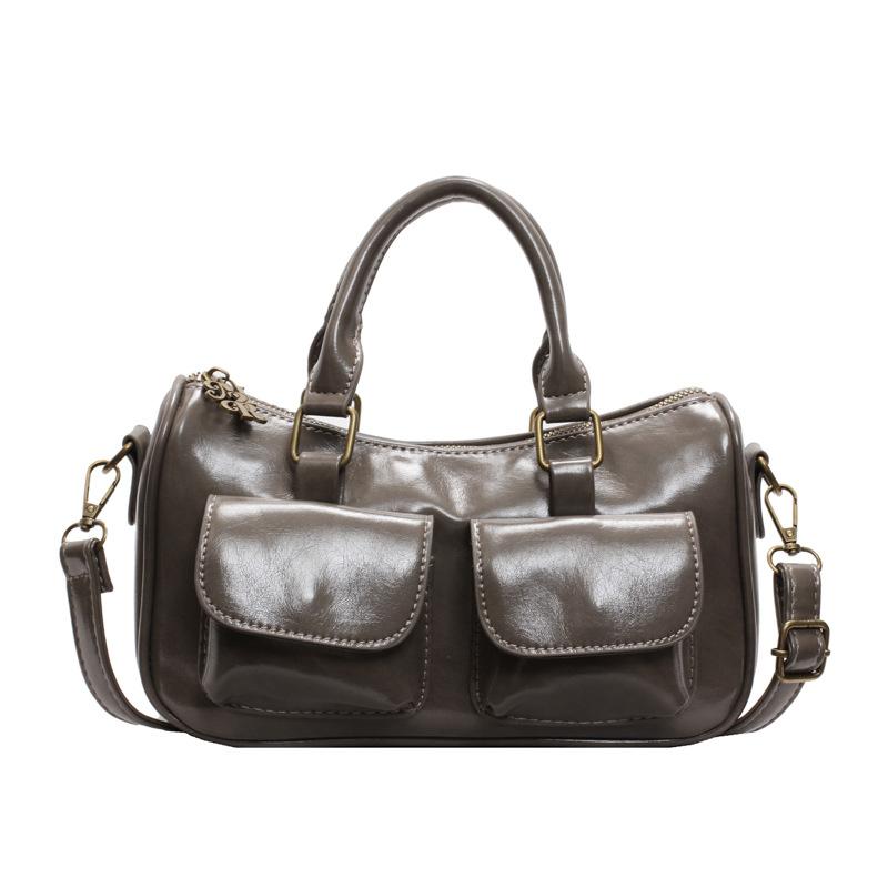 

Premium soft leather locomotive bag new fashion versatile handbag single shoulder crossbody multi-pocket pillow bag