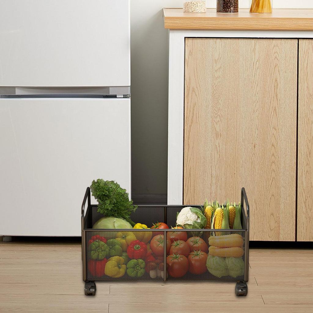 Iron Wire Storage Basket Portable Storage Cabinet Multiuse Organizer Cart for Home Office Garage