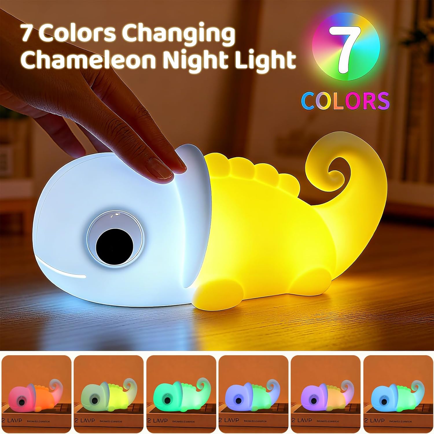

Silicone Chameleon Lamp Sleeping Night Light Dimmable Timer Rechargeable White Noise Nightlight Room Decor Cute Gifts Baby Light With White Noise