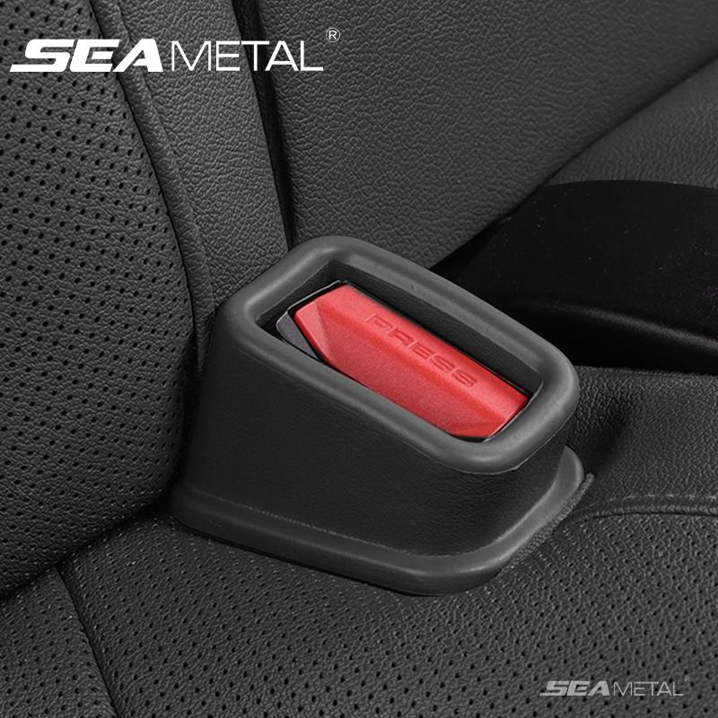 SEAMETAL 2PCS Car Seat Belt Buckle Cover EVA Anti Scratch Seatbelt Button Protector Seat Belt Protection Cover