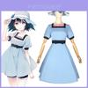 Vibrant Steins Gate Shiina Mayuri Cosplay Costume Women Elegant Blue Dress With Hat
