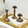 Vintage Candlestick Holder Retro Taper Candle Holder Nostalgic Floral Resin Candle Stand for Wedding Anniversary Table Centerpiece Fireplace Home