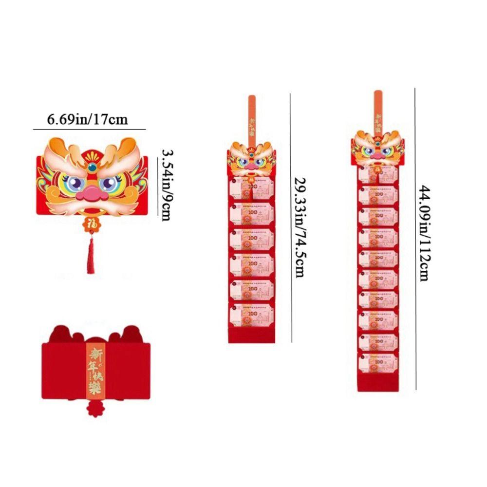 Dragon Chinese Red Envelope Paper Money Pocket Hong Bao Folding Red Envelopes  Chidren Gifts