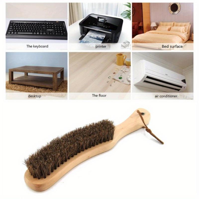 1pc Portable Wood Handle Bed Lint Brush Sofa Coat Cleaning Tool Dust Removal Brush for Clothes Home Clean Brush with Lanyard.