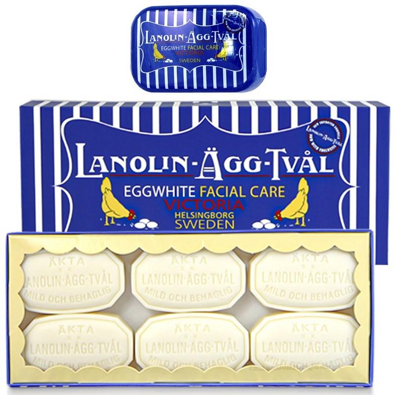 Victoria New Sweden Egg Pack 50g 6 pcs + Soap Case (Blue)
