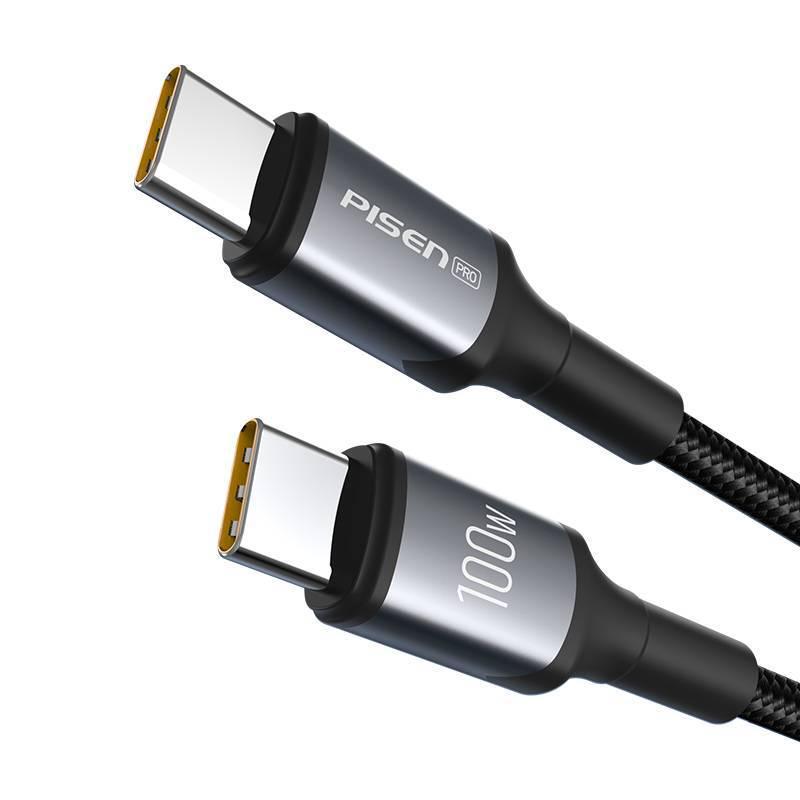 PISEN 100W Dual-Head Type-C Male-to-Male Fast Charging Data Cable for MacBook Pro