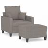 VidaXL Armchair with Footrest Taupe 60 Cm Fabric, Sofa, Armchair, TV Armchair, Single Sofa, Seat, Recliner Sofa, 3201088