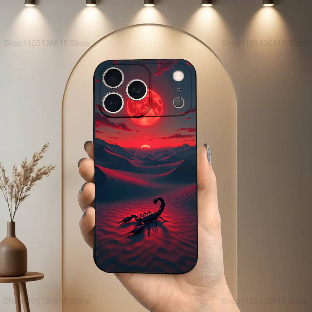 Cool Myth Art Scorpion For iPhone 13,16,11,14,17,12,15,Plus,Pro Max,XS,X,XR,SE,Mini,8,7,Phone Case Soft Silicone Black