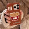 Fuzzy Food Fries Case Suitable for IPhone 15 Pro Max, Apple 16, and IPhone 17 Models. 3D Protective Case for Multiple IPhone Models.