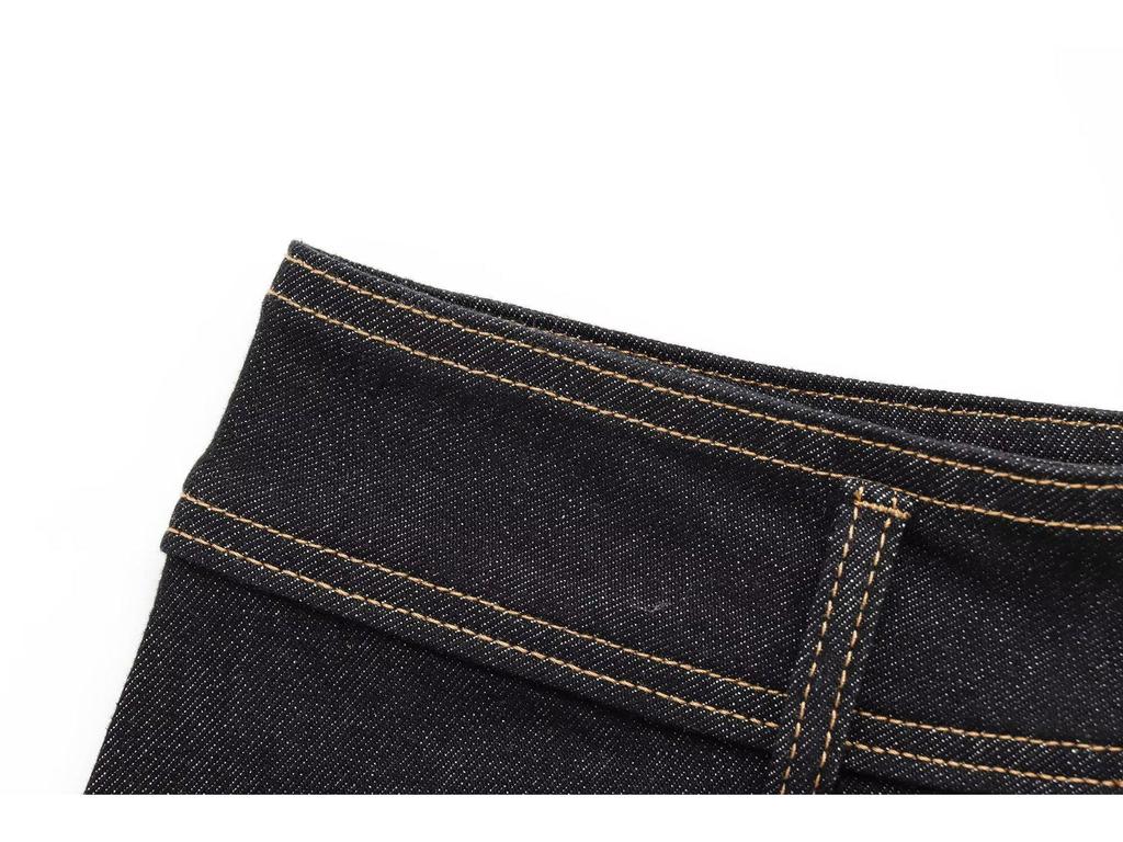 2025 Spring High-Waist Wide-Leg Jeans with Pocket Detail - European & American Style