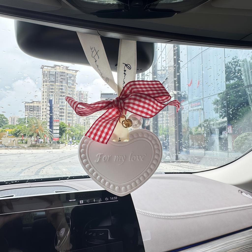 1pcHeart-Shaped Car Air Freshener Hanging Decoration for Bathroom Bedroom Wardrobe Pink White Air Freshener Plaster Pendant Diff