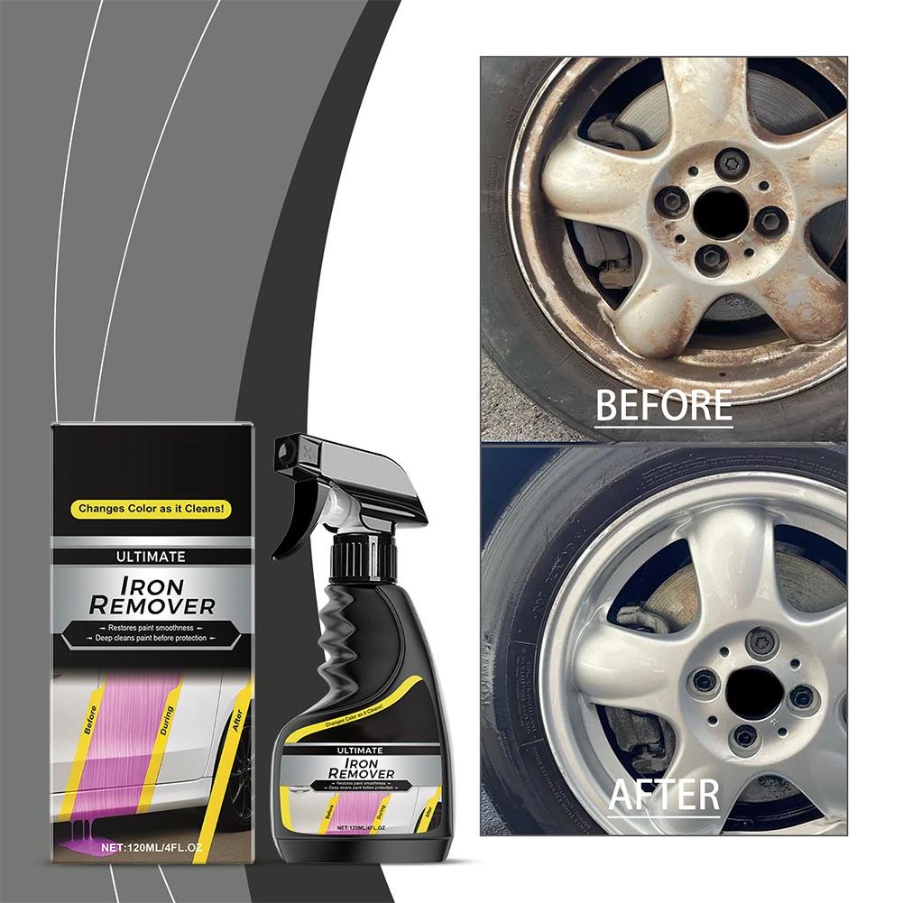 Car Rust Remover Car Wheel Care Quick Remover Car Exhaust Pipe Rust Removal Spray Clean Metal Iron Powder Stains