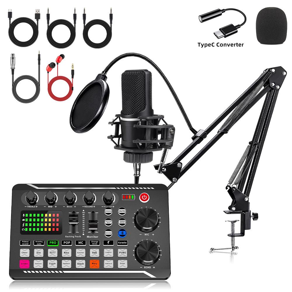 X1 Large Diaphragm Microphone & Sound Card Set with Boom Arm for Streaming