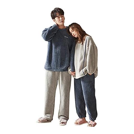 [D.IIZOO] Pair Pajamas Women s Men s Autumn/Winter Long Sleeve Pair Pajamas Winter Couple Pajamas Top and Bottom Set Autumn/Winter Room Wear Match