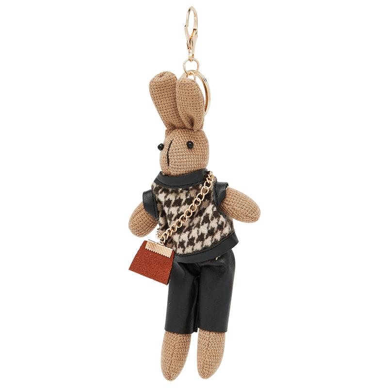 FOXER Creative Lady Rabbit Keychain Cute Metal Bag Pendant as Gift