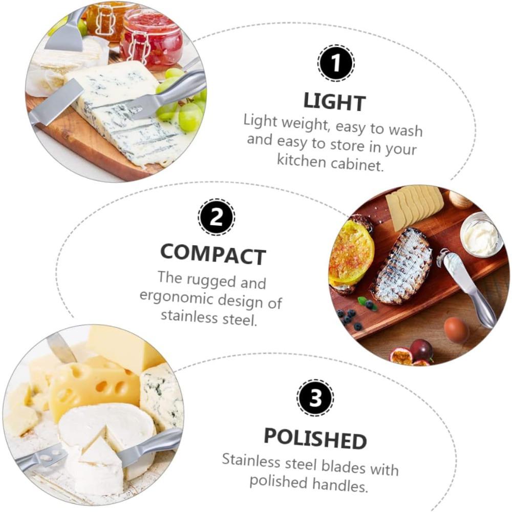 6 Piece Butter Cutter Slicer Cheese Slicer Set Stainless Steel Cutters for Kinds of Cheese Butter  Kitchen Gadget