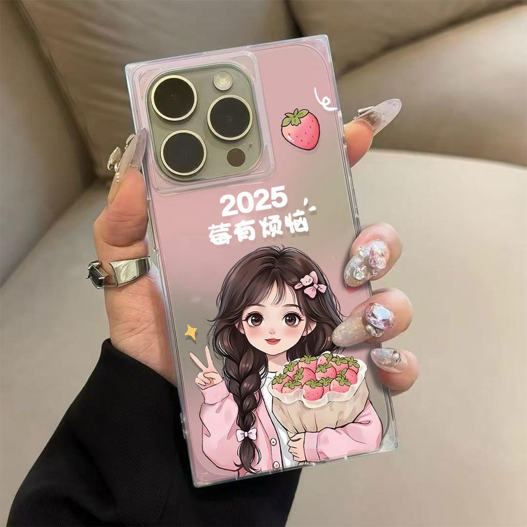 For IPhone17 Ice Crystal Cube Mobile Phone Case Summer Transparent Airbag Anti-fall Mobile Phone Case Anti-fall Mobile Phone Case