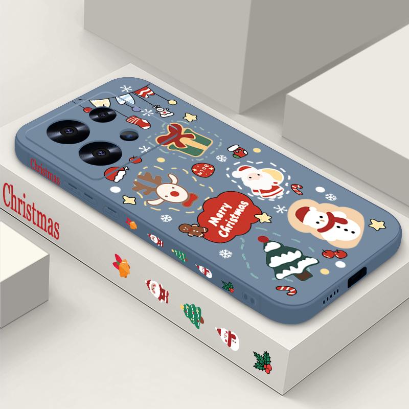 Cartoon Christmas Print Case For Xiaomi Redmi Note 14 13 Pro Plus 5G Note 11 12 13 14 Pro 13C 14C 4G Clear Soft TPU Phone Cover
