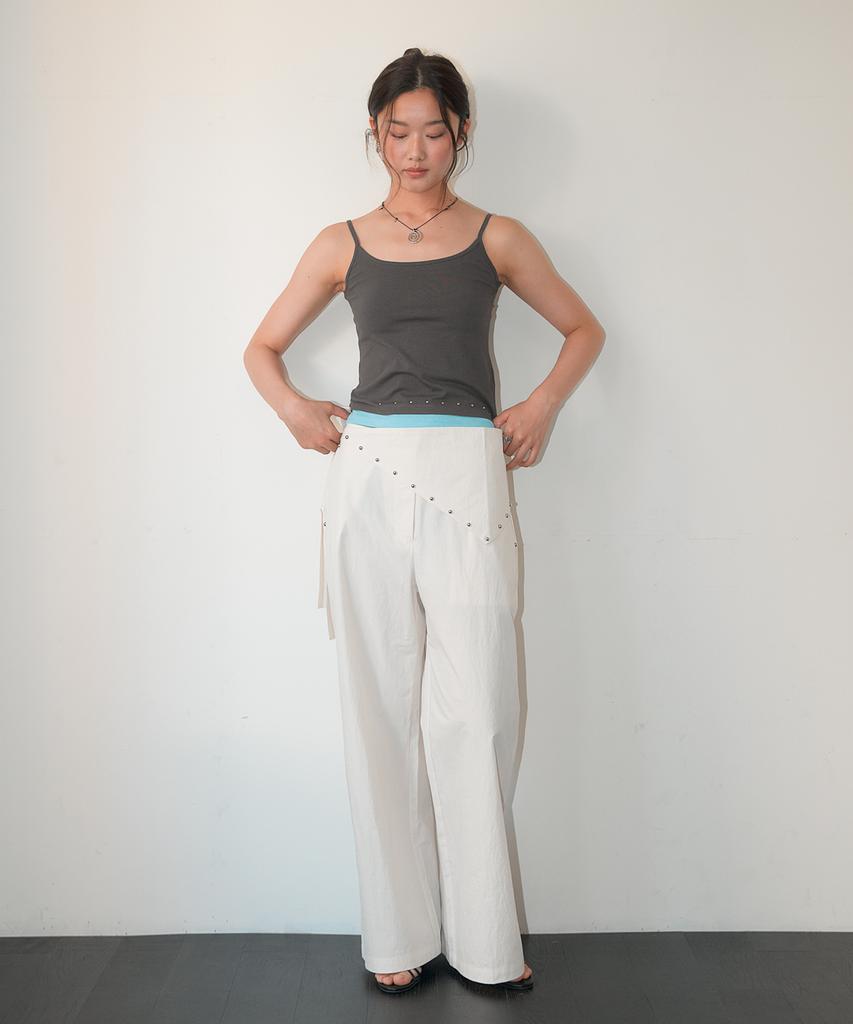 Hombadittingjeu Detachable Stud Belt Pants (Ivory)
