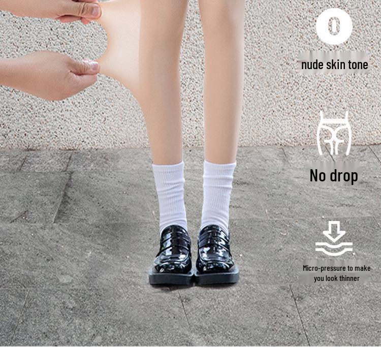 Button-Style Detachable Fleece-Lined Leggings - 2025 Upgrade, Flesh-Colored, Double-Layer, for Autumn/Winter