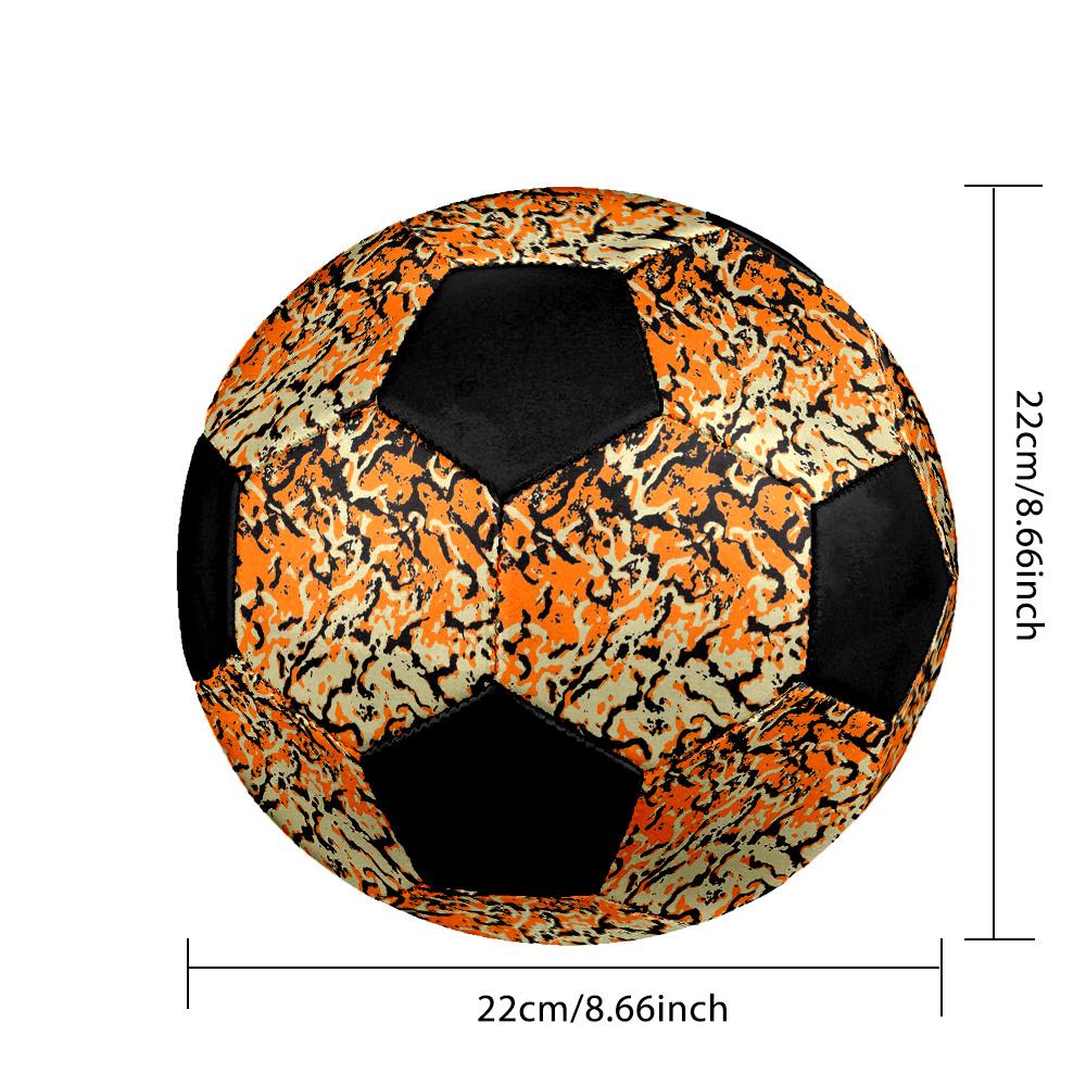 1pc Abstract Orange Black Durable Soccer Ball/Football, Size 5, Perfect for Training, Entertainment And Competition,Gift yy26060657