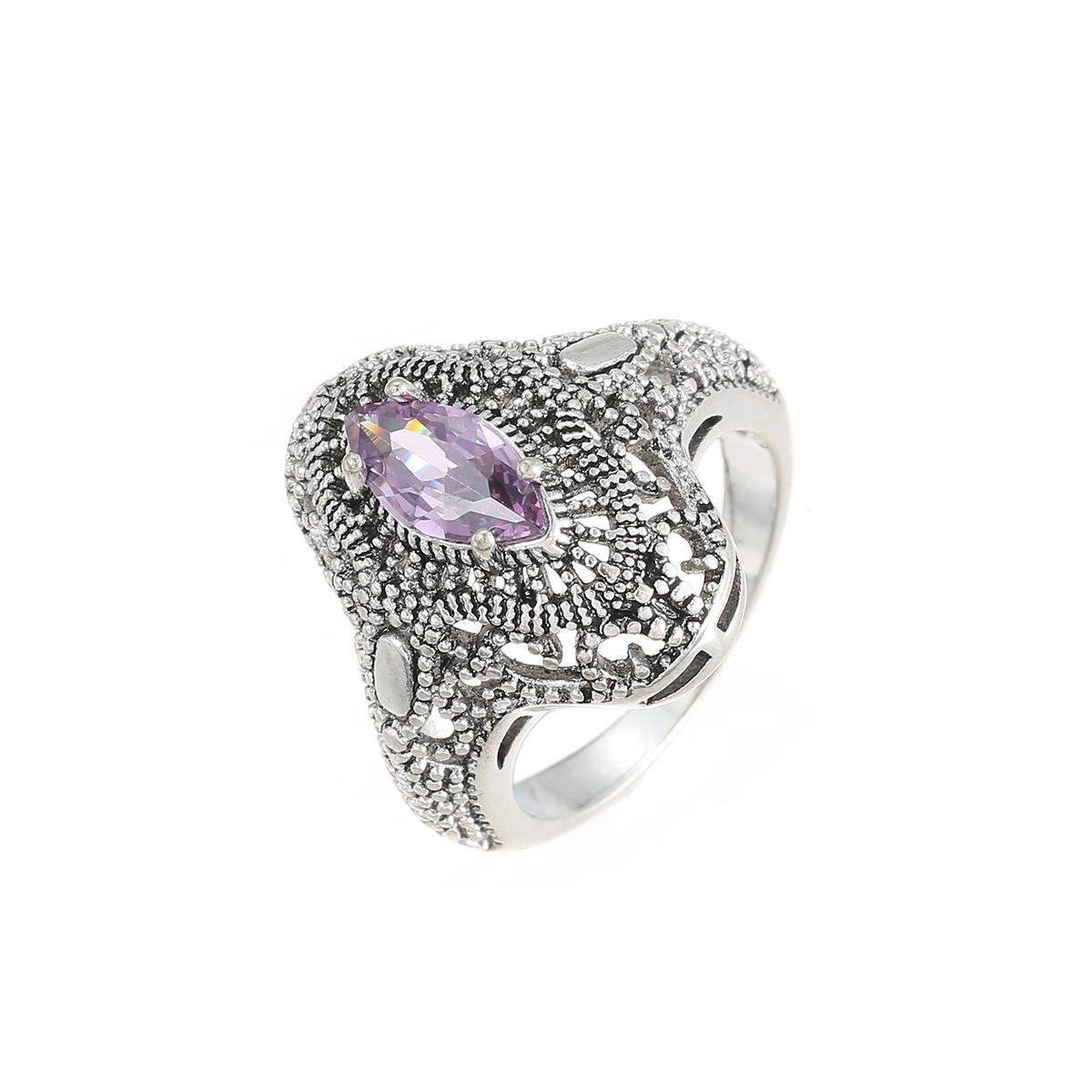 

Кольцо из розовой меди с цирконием | Геометрический дизайн из полого металла с воздушным сиянием 6