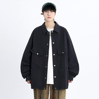 Japanese Retro Long-sleeved Jacket Men's Spring and Autumn New Loose Casual Shirt American High Street Trendy Brand Handsome Jacket