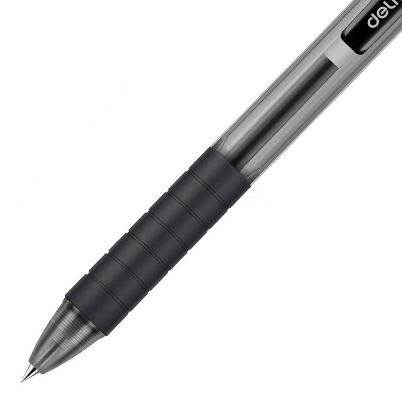 Deli S06 0.5mm Black Quick-Dry Retractable Gel Pens, 12-Pack