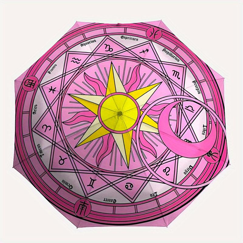 Magical Pink Zodiac Symbol Decal for Cars, Laptops, or Any Smooth SurfaceUmbrella, Portable 3-Fold Umbrella for Men & Women,Christmas Gift ES302