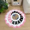 Round Floral Edge Area Rug Bohemian World Map Print Soft Fluffy Non Slip Carpet for Bedroom Living Room Home Decor