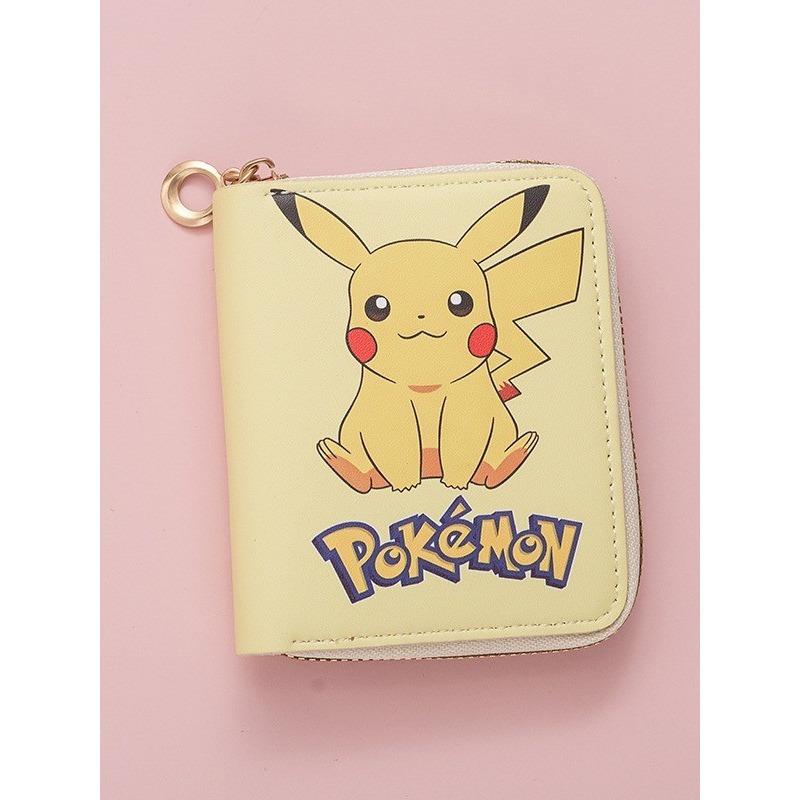 Fashion Pikachu Cute Printed Change Bag Cartoon Anime Schoolgirl Short Zipper Small Wallet Portable