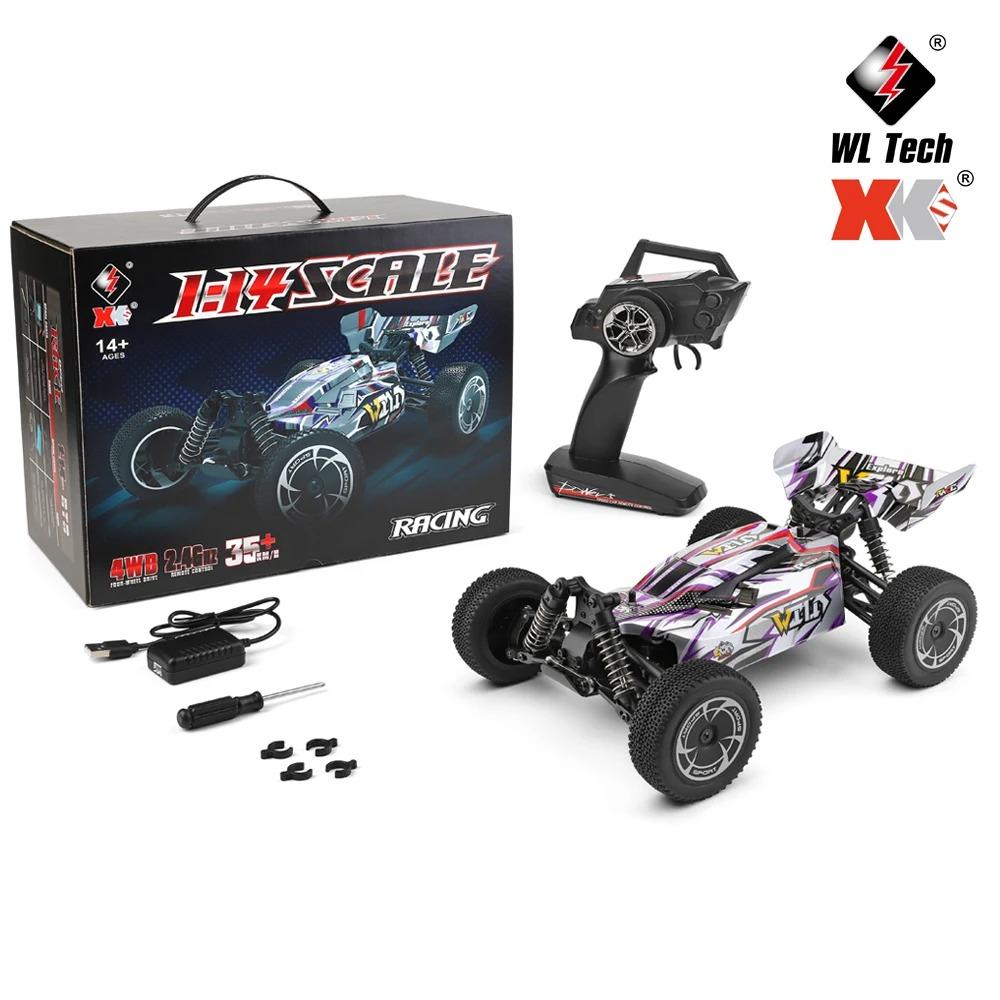 WLtoys 144010 V8 RC Car Brushless 1:14 75Km/H High Speed Metal 4WD Drive Off-Road 2.4G Transmitter 1/14 RC Racing Car VS 124007