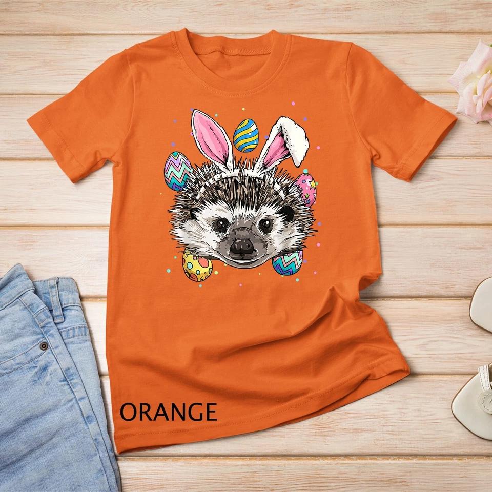 Easter Bunny Hedgehog Shirt Funny Easter Hedgehog Gifts Unisex T-shirt 6 4XL
