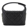 Chanel 25c Classic Chain Metal Logo Leather Woven Chain Hobo Bag Single Shoulder Crossbody Grainy Cowhide Material Gold Hardware Handbag Women'S Black