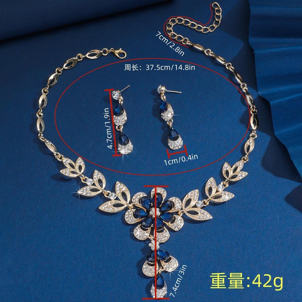 Trendy and Luxurious Teardrop Floral Necklace and Earring Set - Elegant  Refined and High-end