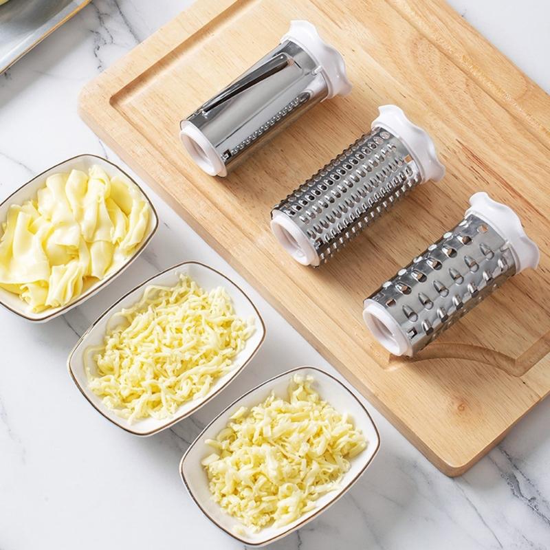 Rotary Cheese Grater Handheld Design with Comfortable Handle Grip for Easily Grating of Cheese and More
