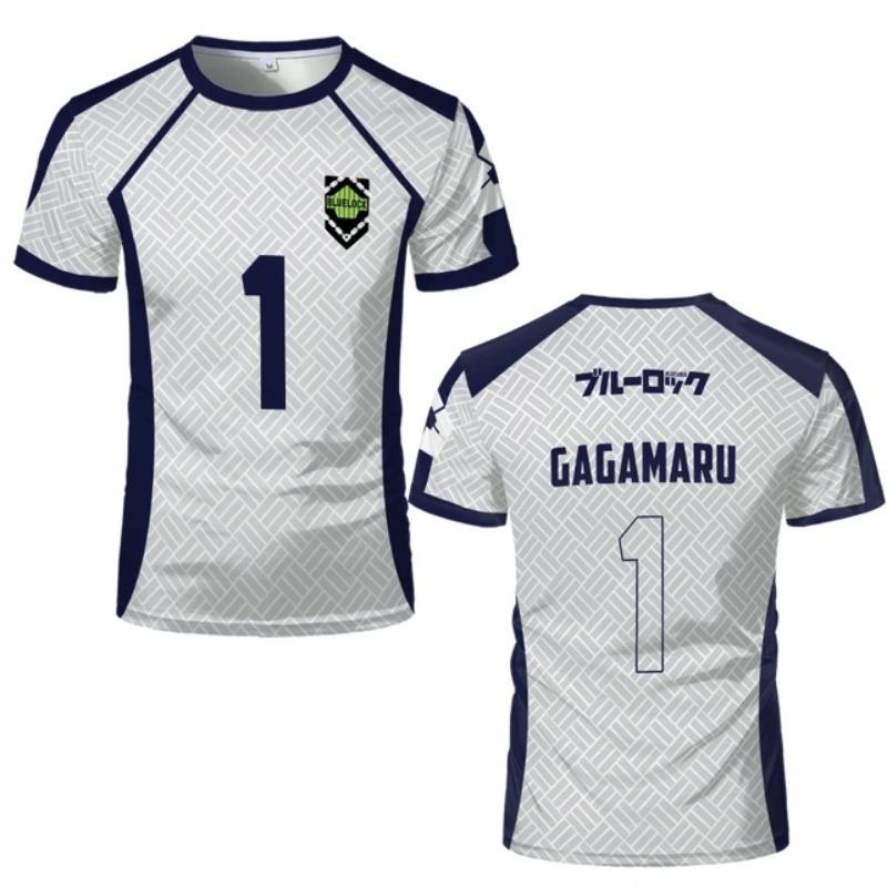 2026 Summer New Men's Blue Lock Anime Football Shirt T-shirt Women's Round Neck Sports Top Casual Short Sleeve T-shirt