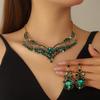 Inlay Rhinestone Necklace Earring Set Fashion Clavicle Chain Jewelry Set  Banquet