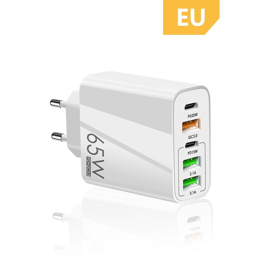 65w Fast Charging Phone Charger With Pd+3 Usb Ports European And American Standard Ce And Fcc Certified